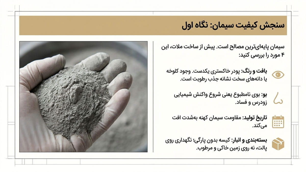 نحوه سنجیدن کیفیت مصالح ساختمانی (سیمان)