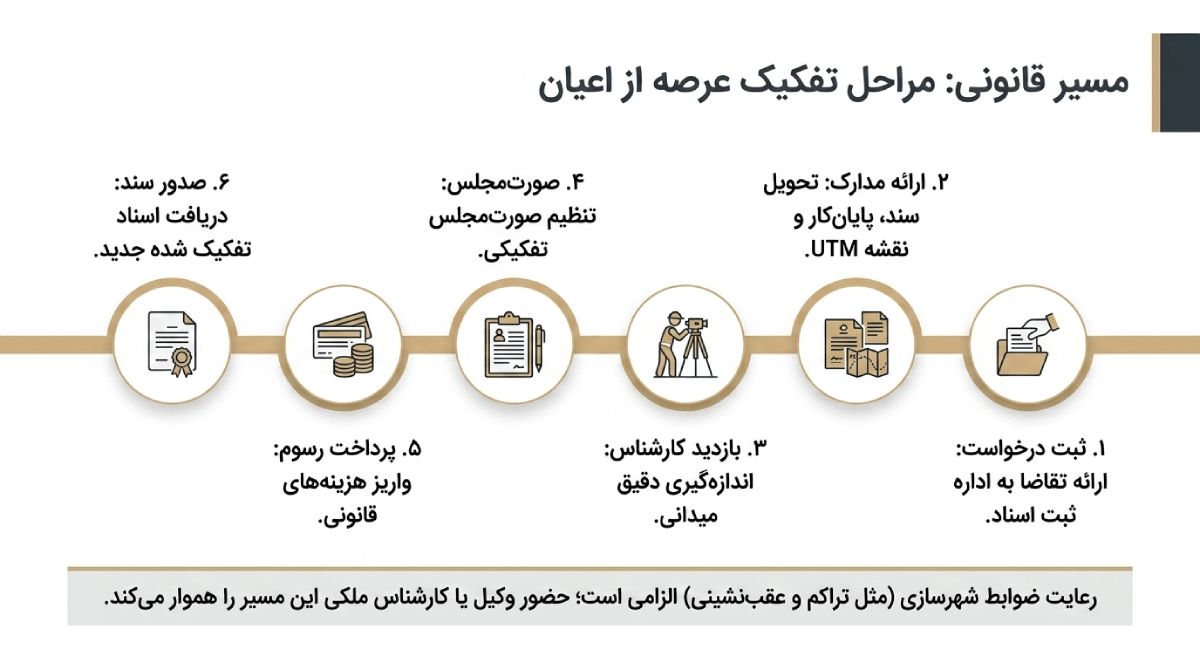 مراحل تفکیک عرصه از اعیان