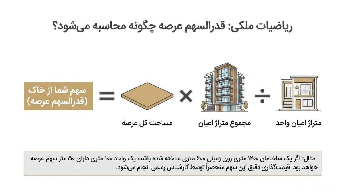 نحوه محاسبه قیمت عرصه و اعیان